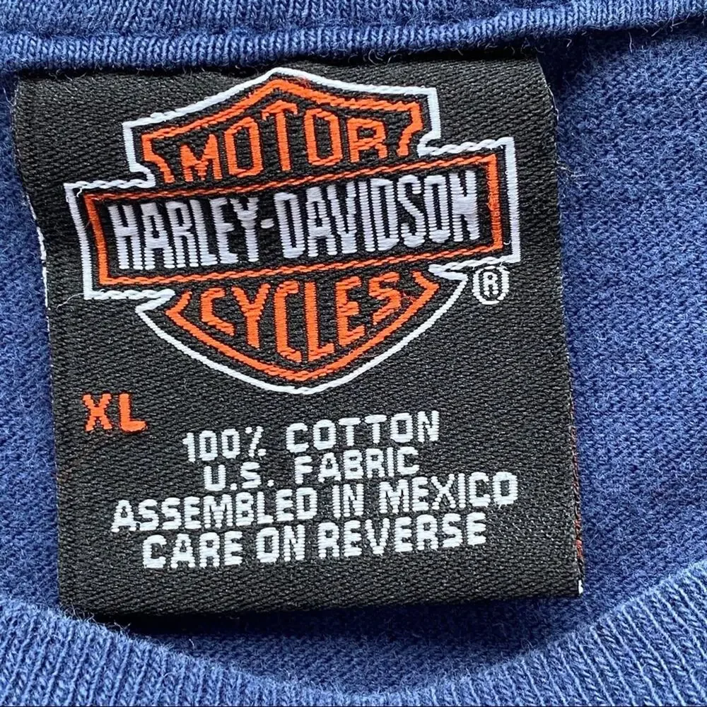 Harley-Davidson Blue T-Shirt with Wings & Fire XL